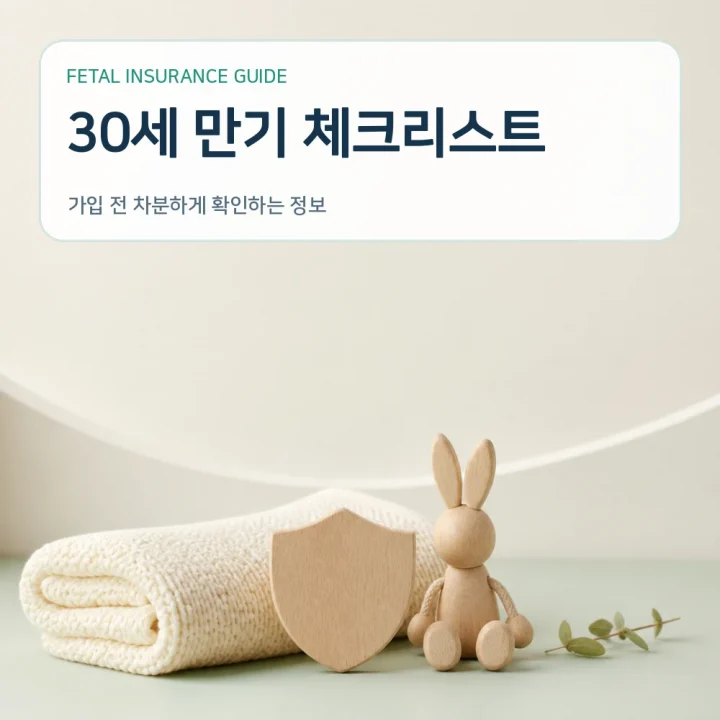 태아보험 30세 만기 체크리스트